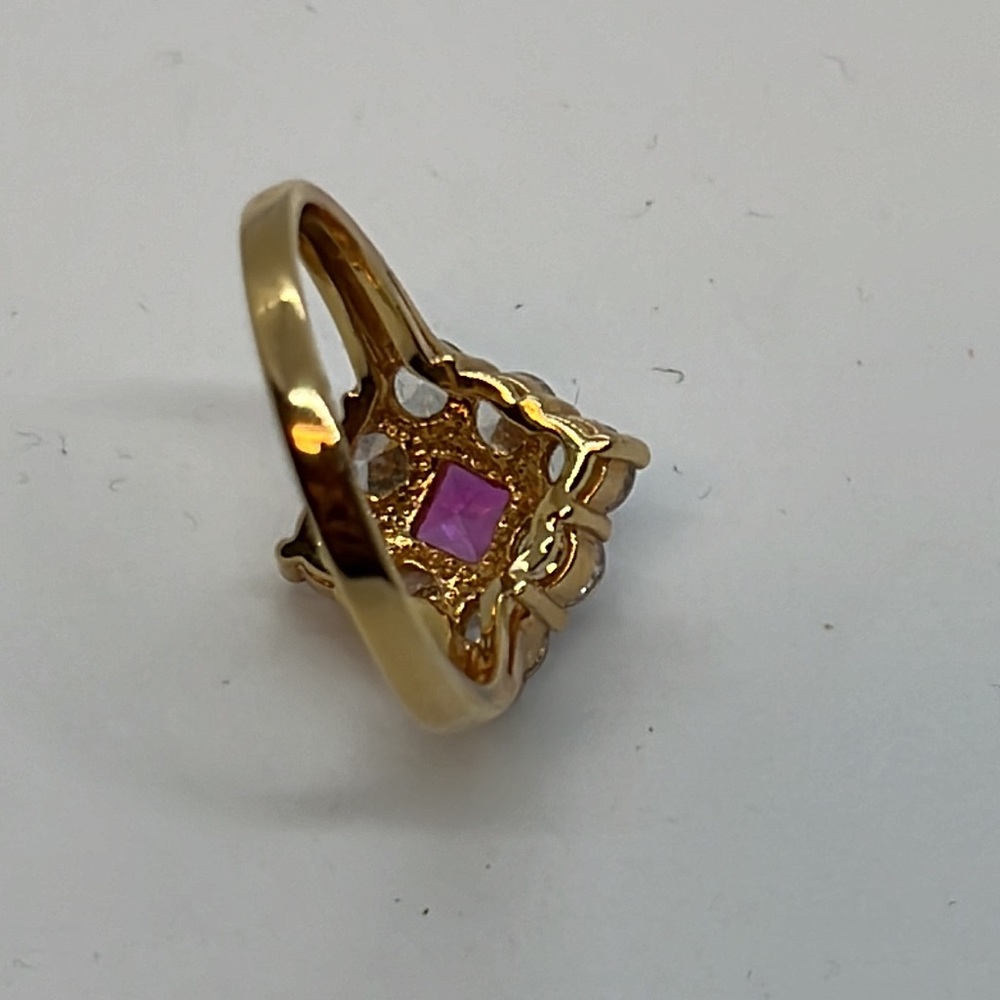 Ruby And Cz Vermeil Ring Size 10 - image 7
